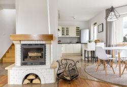 Shot of a fireplace in a stylish modern house