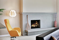 Fireplace in modern livingroom